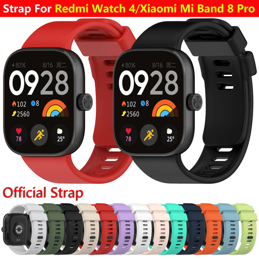 Original Silicone Strap For Redmi watch 4 SmartWatch WatchBand For Xiaomi Mi Band 8Pro Sport Bracelet Band WristBand Accessories