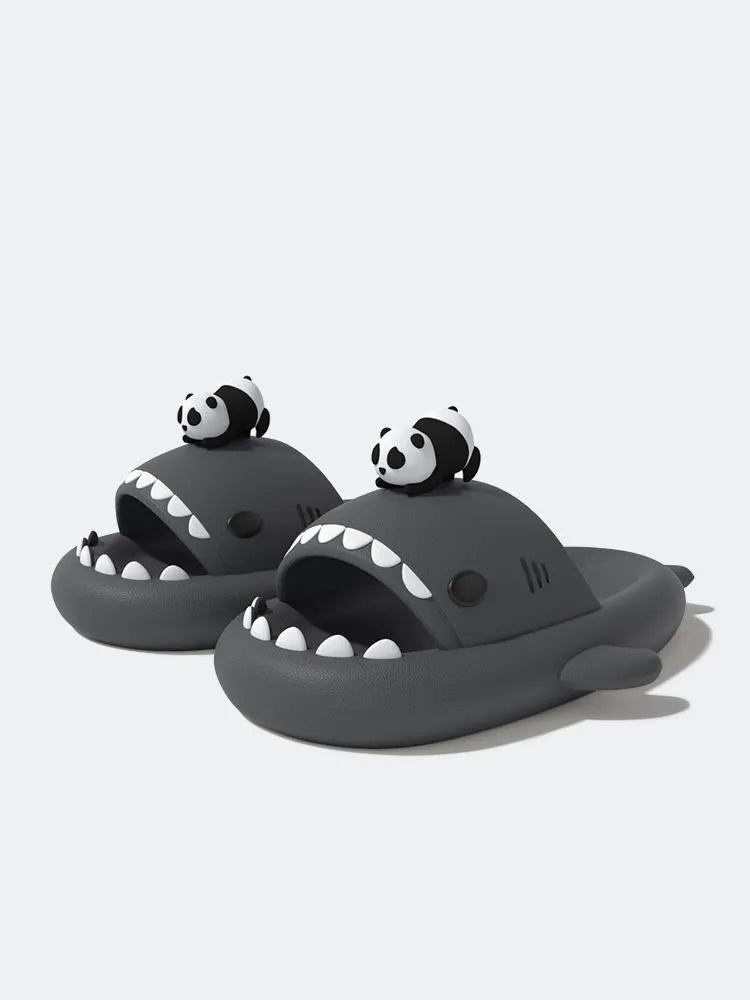 4cm Thick Sole Shark Slippers Women Couple's Indoor And Outdoor Lantern Fish Slides Man‘s Anti Skid Home Cool Shoes 2023 Summer