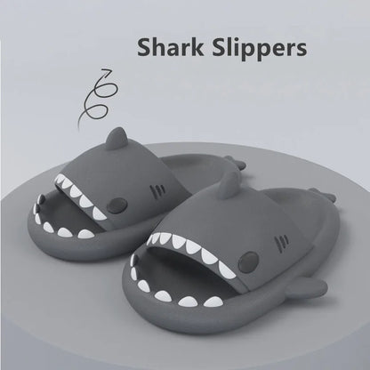 Summer Women Shark Slides Couple Beach Sea Flip Flops Cute Kids Shark Slippers Non-slip Men Indoor Outdoor Sandals